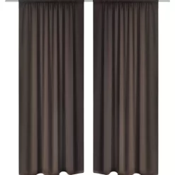 vidaXL Decor*2 Pcs Brown Slot-Headed Blackout Curtains 53" X 96"