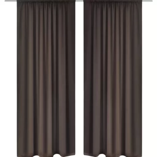 vidaXL Decor*2 Pcs Brown Slot-Headed Blackout Curtains 53" X 96"