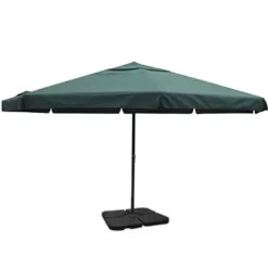 vidaXL Lawn & Garden*Aluminum Umbrella With Portable Base Green