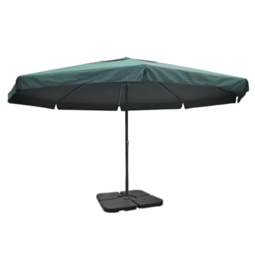 vidaXL Lawn & Garden*Aluminum Umbrella With Portable Base Green