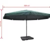 vidaXL Lawn & Garden*Aluminum Umbrella With Portable Base Green