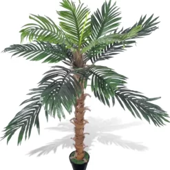 vidaXL Decor*Artificial Plant Coconut Palm Tree With Pot 55"