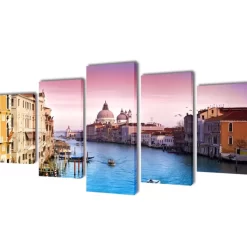 vidaXL Decor*Canvas Wall Print Set Venice 79" X 39"