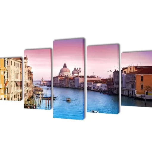 vidaXL Decor*Canvas Wall Print Set Venice 79" X 39"