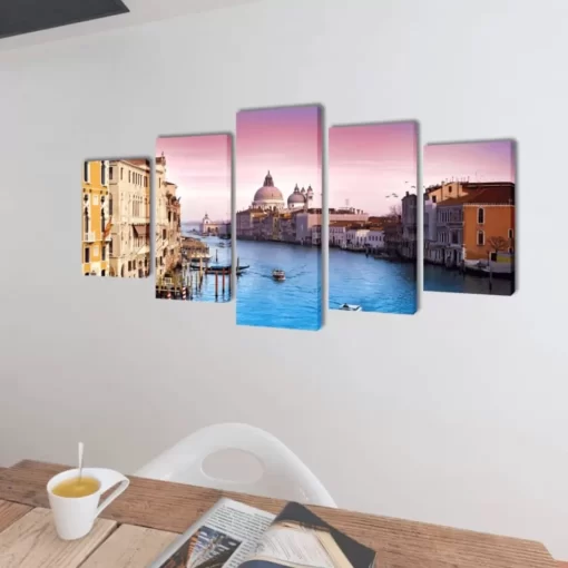 vidaXL Decor*Canvas Wall Print Set Venice 79" X 39"