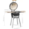 vidaXL Kitchen & Dining*Kamado Barbecue Grill Smoker Ceramic 31.9