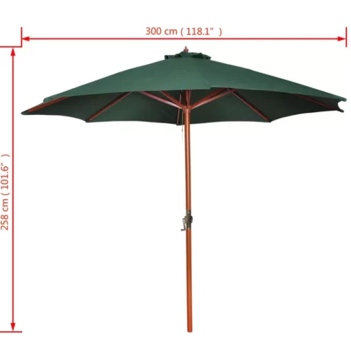 vidaXL Lawn & Garden*Parasol Green 101.6"