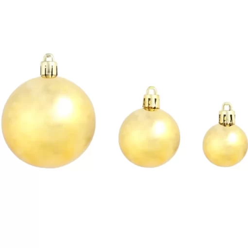 vidaXL Decor* 100 Piece Christmas Ball Set 1.2"/1.6"/2.4" Gold