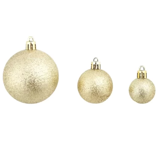 vidaXL Decor* 100 Piece Christmas Ball Set 1.2"/1.6"/2.4" Gold