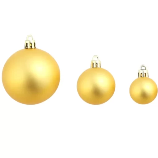 vidaXL Decor* 100 Piece Christmas Ball Set 1.2"/1.6"/2.4" Gold