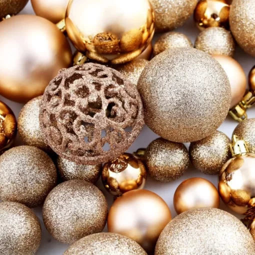 vidaXL Decor* 100 Piece Christmas Ball Set 1.2"/1.6"/2.4" Rose/Gold