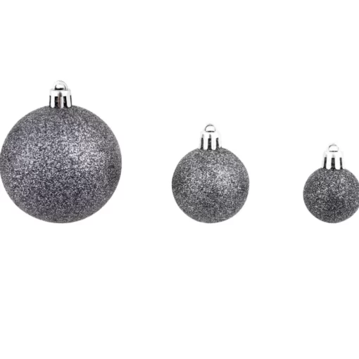 vidaXL Decor* 100 Piece Christmas Ball Set 1.2"/1.6"/2.4" White/Gray