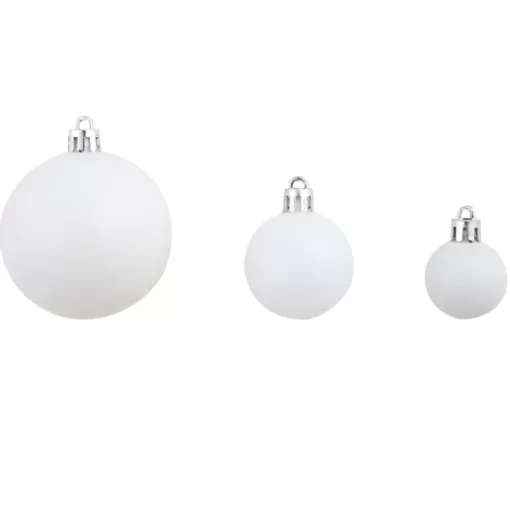 vidaXL Decor* 100 Piece Christmas Ball Set 1.2"/1.6"/2.4" White/Gray