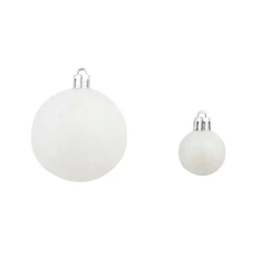 vidaXL Decor* 100 Piece Christmas Ball Set 1.2"/1.6"/2.4" White/Gray