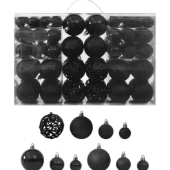 vidaXL Decor* 100 Piece Christmas Ball Set Black