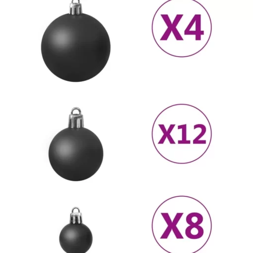 vidaXL Decor* 100 Piece Christmas Ball Set Black