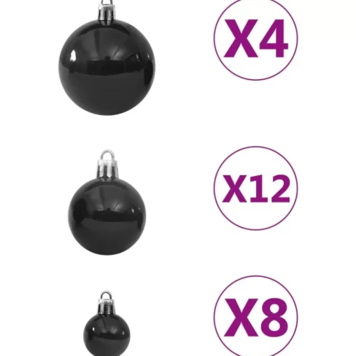 vidaXL Decor* 100 Piece Christmas Ball Set Black