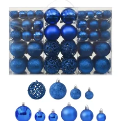 vidaXL Decor* 100 Piece Christmas Ball Set Blue