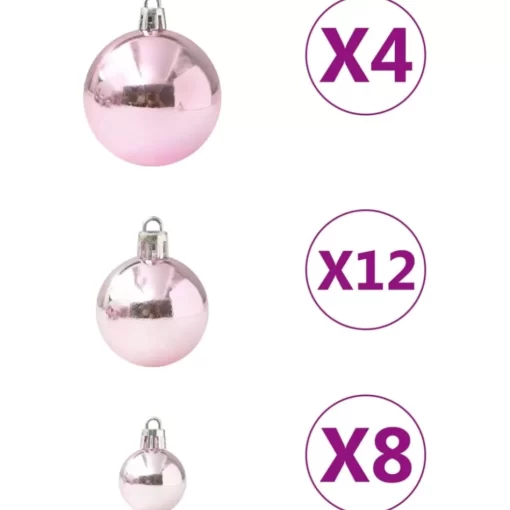 vidaXL Decor* 100 Piece Christmas Ball Set Pink