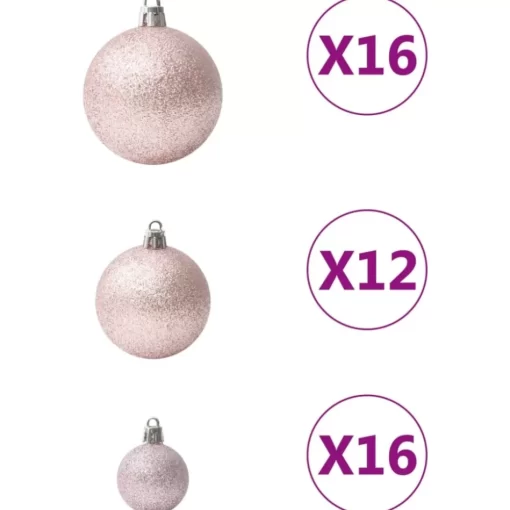 vidaXL Decor* 100 Piece Christmas Ball Set Pink