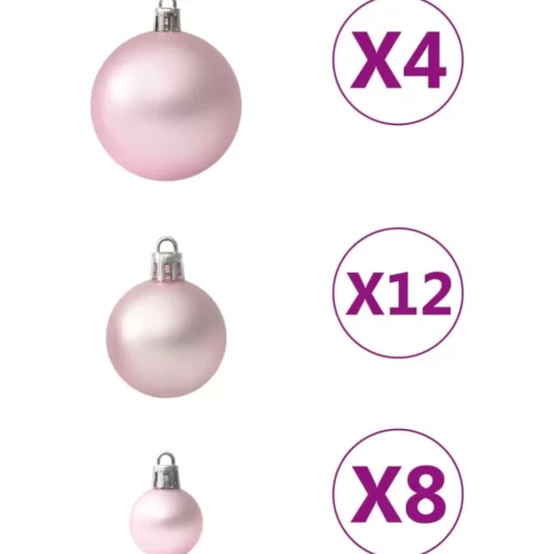 vidaXL Decor* 100 Piece Christmas Ball Set Pink