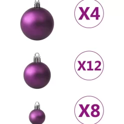 vidaXL Decor* 100 Piece Christmas Ball Set Purple