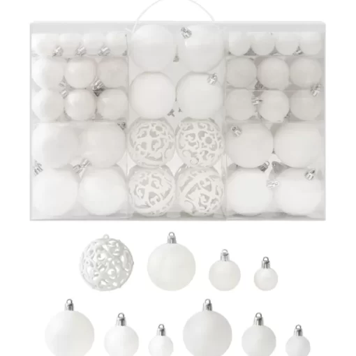 vidaXL Decor* 100 Piece Christmas Ball Set White