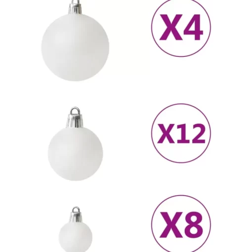 vidaXL Decor* 100 Piece Christmas Ball Set White