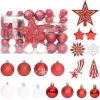 vidaXL Decor* 108 Piece Christmas Bauble Set Red And White