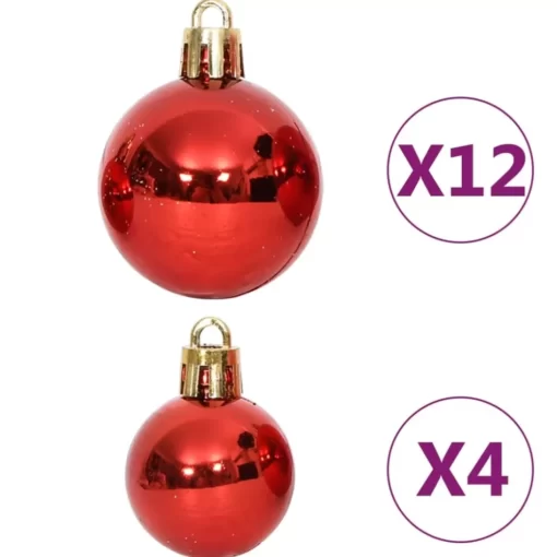 vidaXL Decor* 108 Piece Christmas Bauble Set Red And White