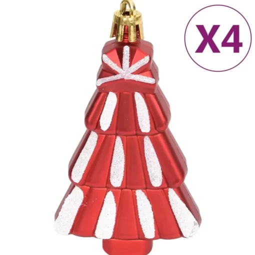 vidaXL Decor* 108 Piece Christmas Bauble Set Red And White