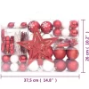 vidaXL Decor* 108 Piece Christmas Bauble Set Red And White