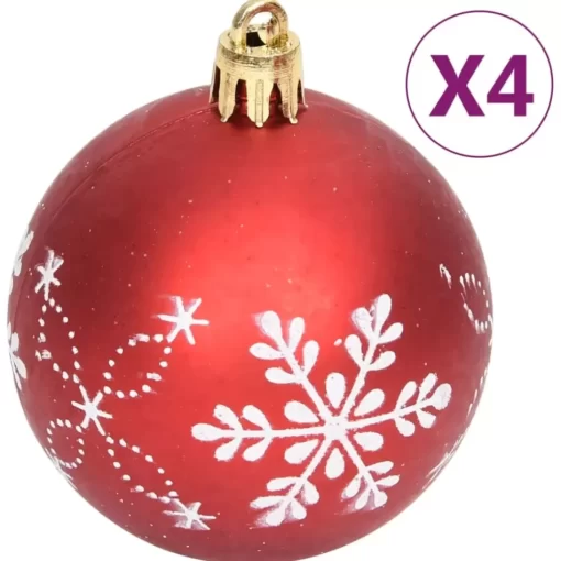 vidaXL Decor* 108 Piece Christmas Bauble Set Red And White