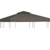 vidaXL Lawn & Garden* 2-Tier Gazebo Top Cover 1 Oz/Ft² 9.8'X9.8' Taupe