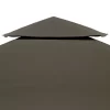 vidaXL Lawn & Garden* 2-Tier Gazebo Top Cover 1 Oz/Ft² 9.8'X9.8' Taupe