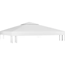 vidaXL Lawn & Garden* 2-Tier Gazebo Top Cover 1 Oz/Ft² 9.8'X9.8' White