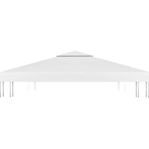 vidaXL Lawn & Garden* 2-Tier Gazebo Top Cover 1 Oz/Ft² 9.8'X9.8' White