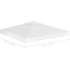 vidaXL Lawn & Garden* 2-Tier Gazebo Top Cover 1 Oz/Ft² 9.8'X9.8' White