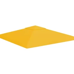 vidaXL Lawn & Garden* 2-Tier Gazebo Top Cover 1 Oz/Ft² 9.8'X9.8' Yellow