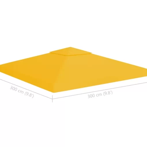 vidaXL Lawn & Garden* 2-Tier Gazebo Top Cover 1 Oz/Ft² 9.8'X9.8' Yellow