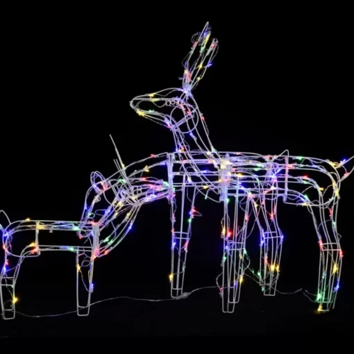 vidaXL Decor* 3 Piece Christmas Light Display Reindeers 229 Leds