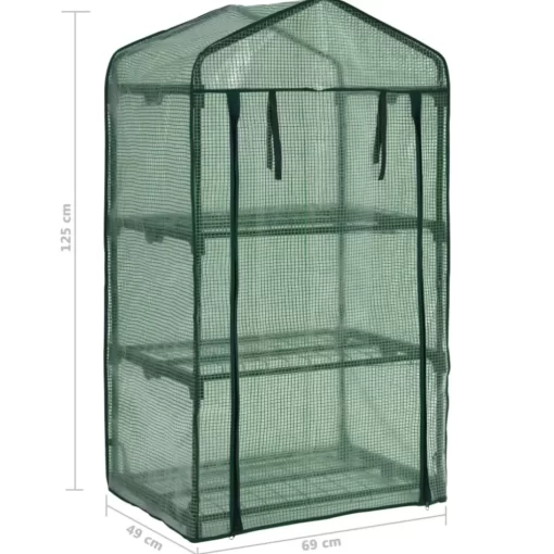 vidaXL Lawn & Garden* 3-Tier Mini Greenhouse 27.2"X19.3"X49.2"