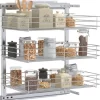 vidaXL Kitchen & Dining* 3-Tier Pull-Out Kitchen Wire Basket Silver 18.5