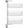 vidaXL Kitchen & Dining* 3-Tier Pull-Out Kitchen Wire Basket Silver 18.5