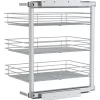 vidaXL Kitchen & Dining* 3-Tier Pull-Out Kitchen Wire Basket Silver 18.5