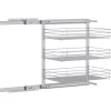 vidaXL Kitchen & Dining* 3-Tier Pull-Out Kitchen Wire Basket Silver 18.5