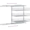 vidaXL Kitchen & Dining* 3-Tier Pull-Out Kitchen Wire Basket Silver 18.5