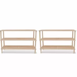 vidaXL Household Supplies* 3-Tier Shoe Racks 2 Pcs Solid Fir Wood