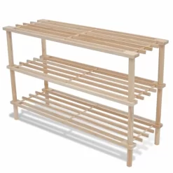 vidaXL Household Supplies* 3-Tier Shoe Racks 2 Pcs Solid Fir Wood