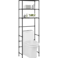 vidaXL Bathroom Accessories* 3-Tier Storage Rack Over Toilet Black 20.9"X11"X66.5"